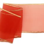 Лента для бантов (капрон) с мет. краем, 7 см, 25 м (красный) С3502