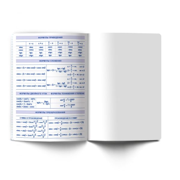 Тетрадь со справ.материал. Архивариус пластик.обл. 320мкм с тис.золот.фольгой. A5 48 л. на скобе 65 г/м², белизна 100% 10 шт, клетка, 01871 Архивариус Алгебра, Светоч Т290