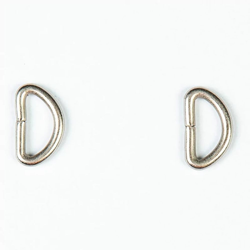 Полукольцо сварное металл внутр. 12 мм (внешн. 17х11 мм, ⌀2.5 мм), 50 шт, серебро ГР, 6046