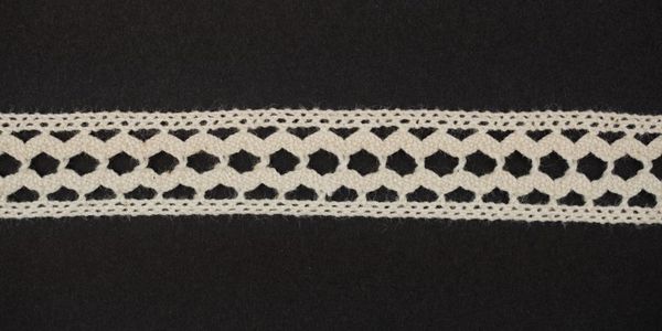Кружево вязаное (тесьма) 16 мм цв.натуральный, Alfa, 25 метров, AF-136-000