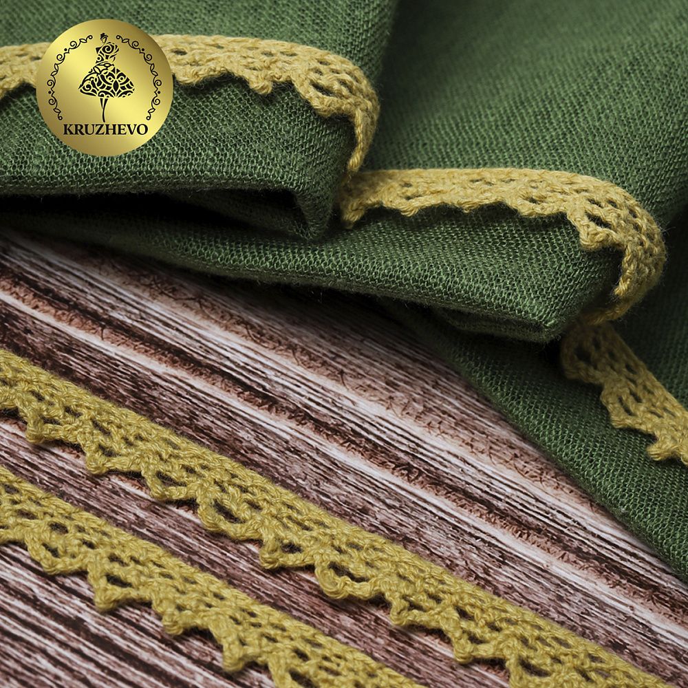 Кружево вязаное (тесьма) 10 мм / 10 метров, 5036.34 цв.34 т.желтый, 10 м, Kruzhevo