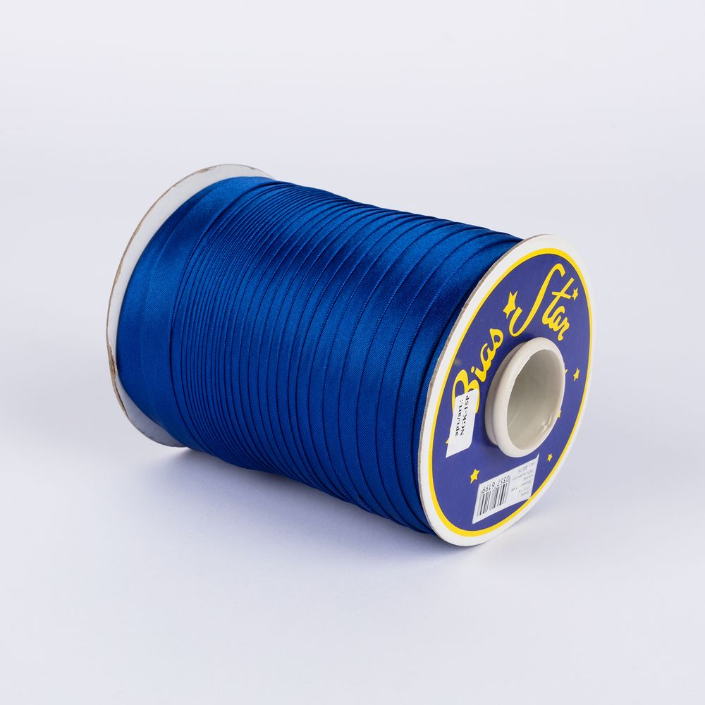 Косая бейка атласная 15 мм / 132±1 метра, В176 васильковый, NGK-15P