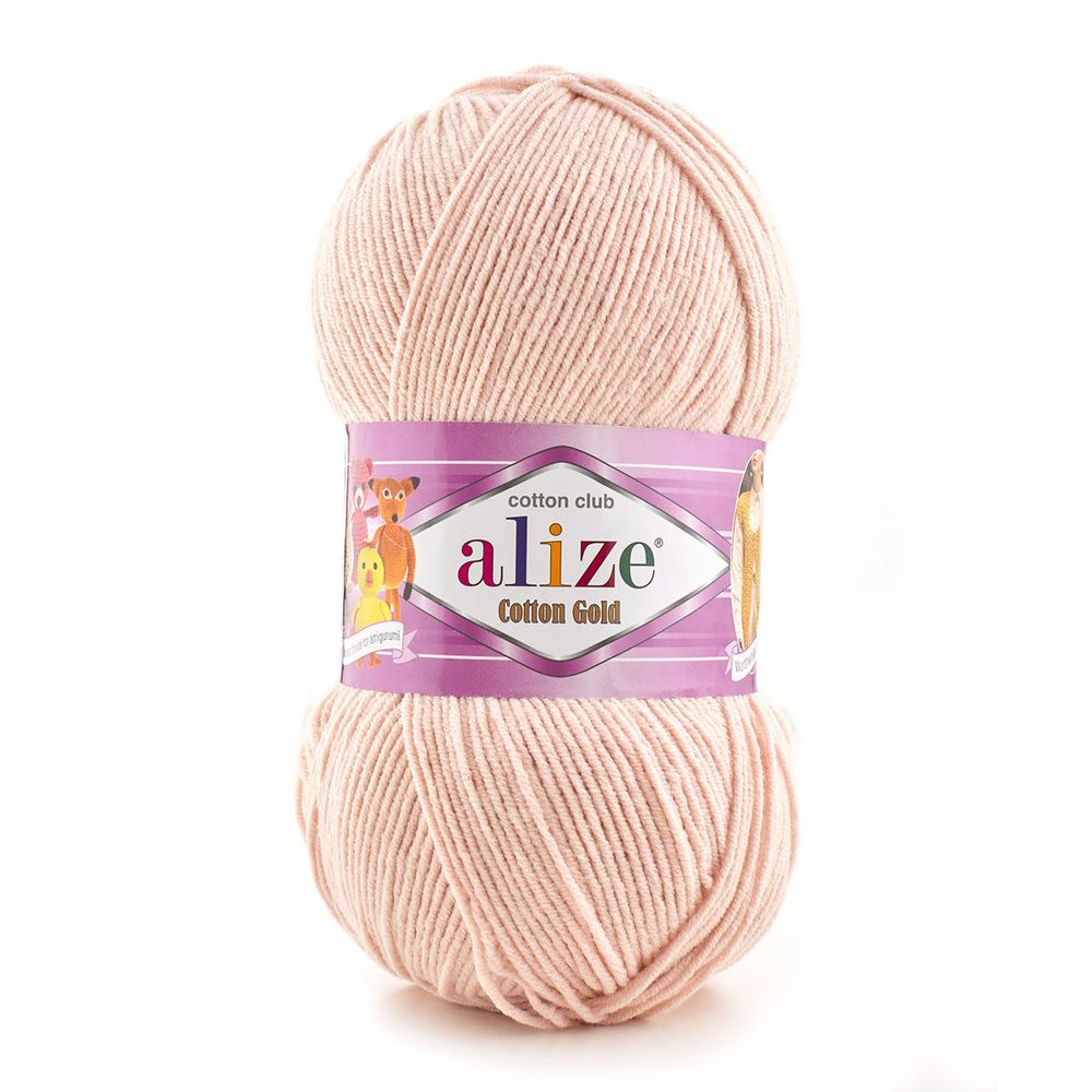 Пряжа Alize (Ализе) Cotton Gold / уп.5 мот. по 100 г, 330м, 401 телесный A