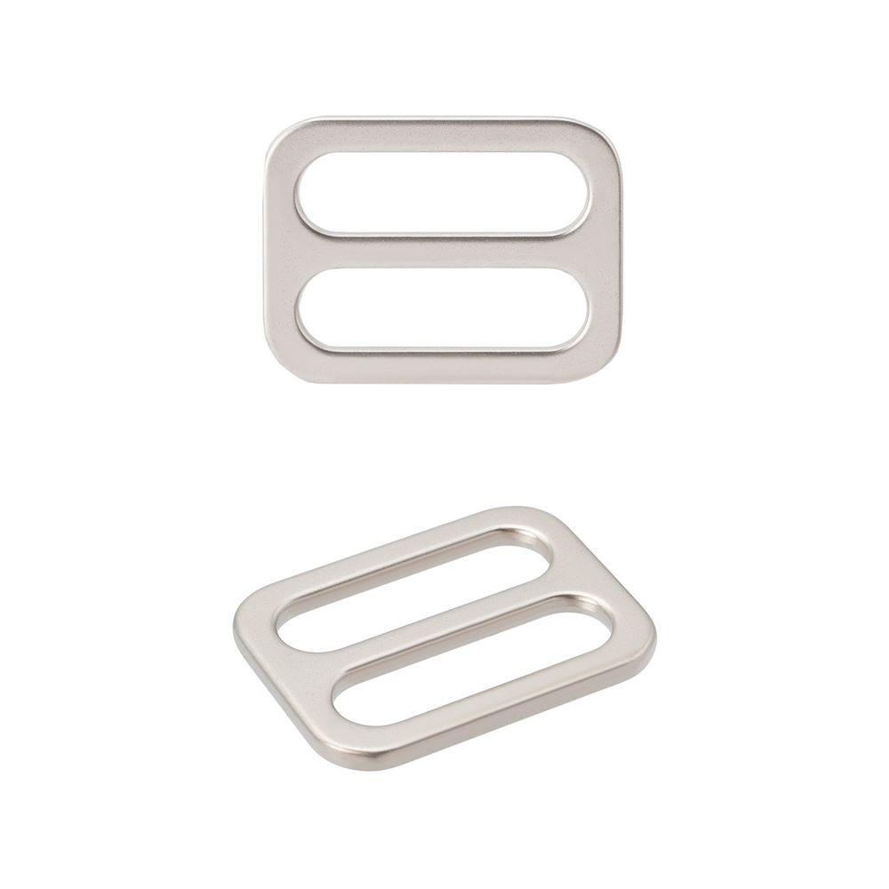 Пряжка регулировочная металл литая плоская 15.0 мм (20х15мм), никель матовый, МВ2343, 6 шт