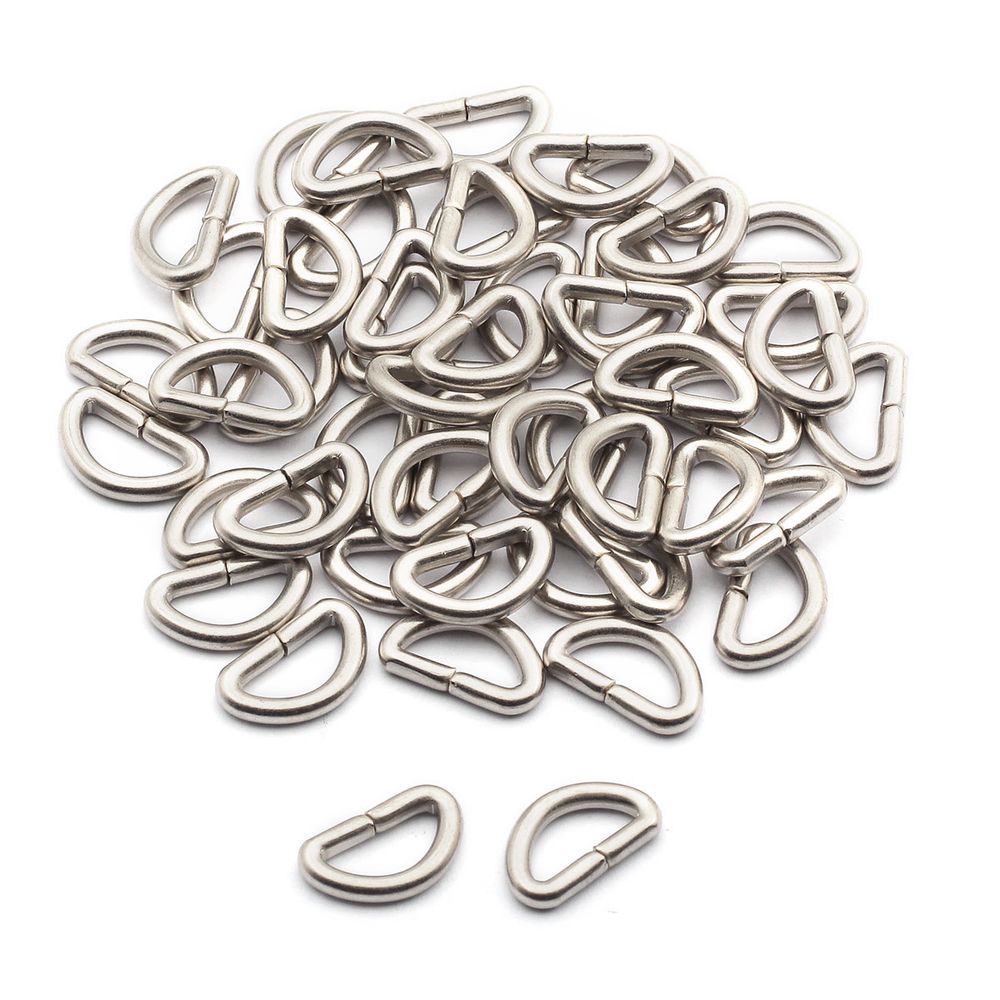 Полукольцо сварное металл внутр. 12 мм (внешн. 17х11 мм, ⌀2.5 мм), 50 шт, серебро ГР, 6046