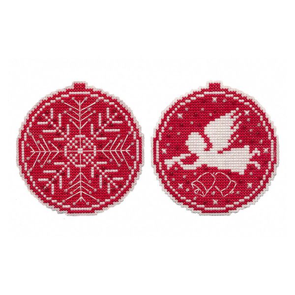 Набор для вышивания нитками Овен, Новогодняя игрушка. Вестник 8,7х9см