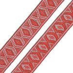 Лента (тесьма) жаккардовая 30.0 мм / 25±1 метров, рис. 9854, красный/зеленый/белый, С3881Г17