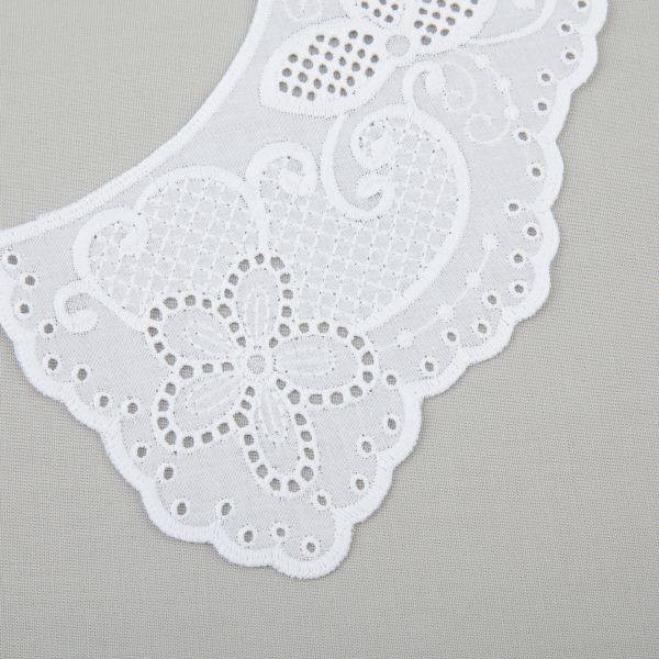 Пришивной кружевной воротник шитьё 120 мм, 5 пар Турция, белый, Gamma VYEM-27-01M