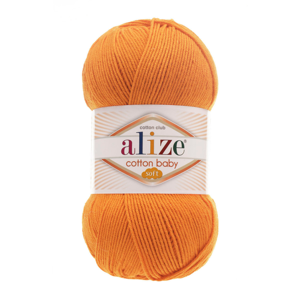 Пряжа Alize (Ализе) Cotton Baby Soft / уп.5 мот. по 100 г, 270м, 336 оранжевый A