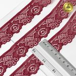 Кружево эластичное (стрейч) 30 мм / 50 метров, TBY.L839, цв.F178 бордовый