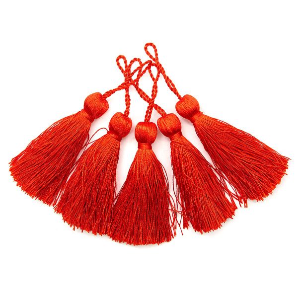 Кисти шторные 70.0 мм, вискоза, цв.270 красный, 5 шт