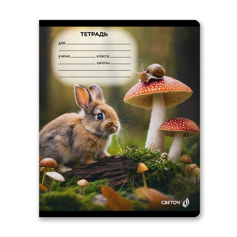 Тетрадь ученическая школьная, A5 18 л. на скобе 65 г/м², белизна 100% 20 шт клетка, 01414 Любопытные мордочки, Светоч Т75