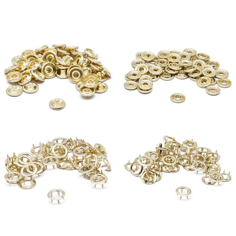 Кнопка рубашечная (джерси) открытая ⌀9.5 мм, ≈144 шт, МЕТАЛЛ, золото, NEW STAR