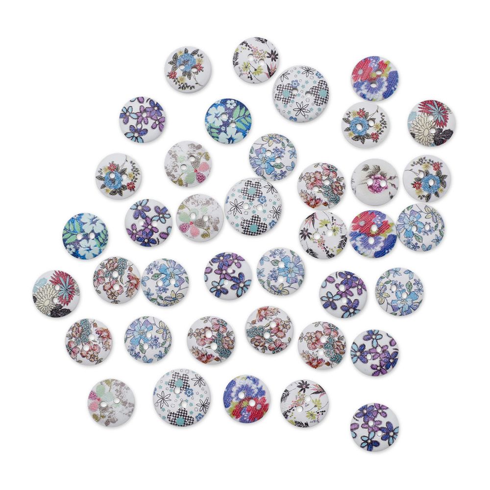 Украшения декоративные пуговицы деревянные Цветочки-лепесточки №10, 15-18 мм, 100 шт