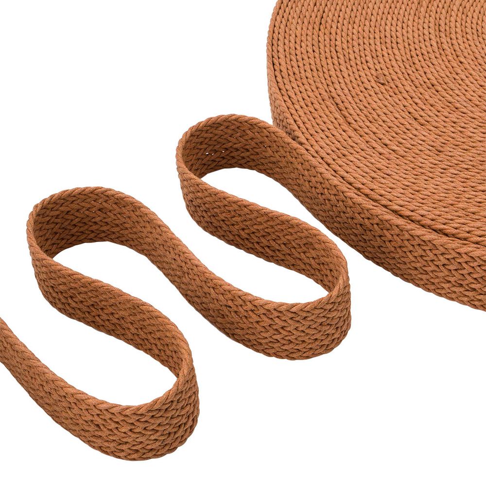 Стропа (ременная лента) 45 мм / 45.72 метра, [75.59 г/пог.м], плетеная вощёная, ZH109 оранжево-коричневый, 3Al299