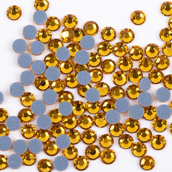 Стразы клеевые акрил 3-3.2 мм, 144 шт, 008 т.желтый (topaz), Zlatka RS/144