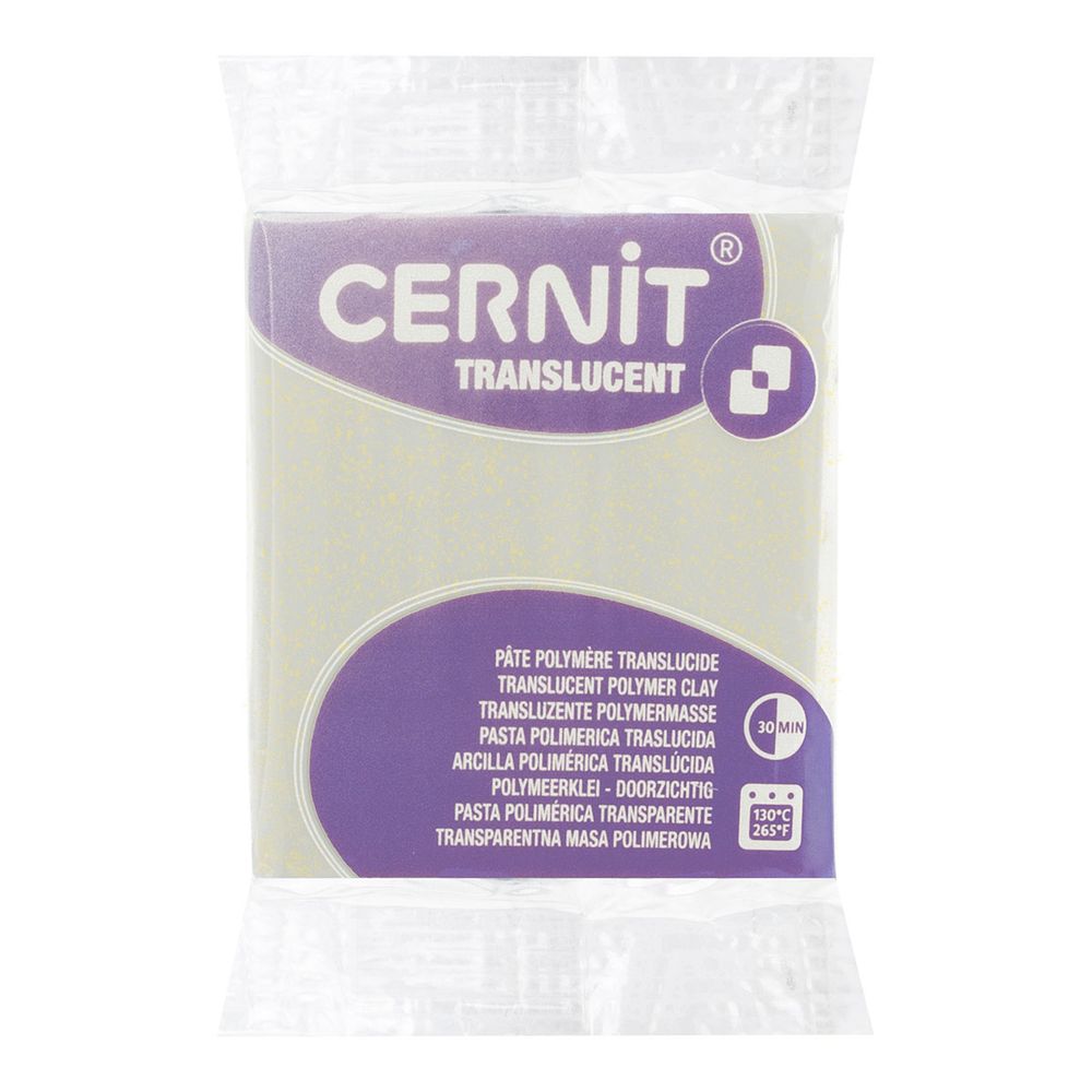 Полимерная глина запекаемая Cernit Translucent прозрачный, 56 г, 050 золотой с блестками