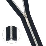 Молния спираль (витая) Т7 (7 мм) 1 зам., разъем., 75 см, никель / черный, 10 шт