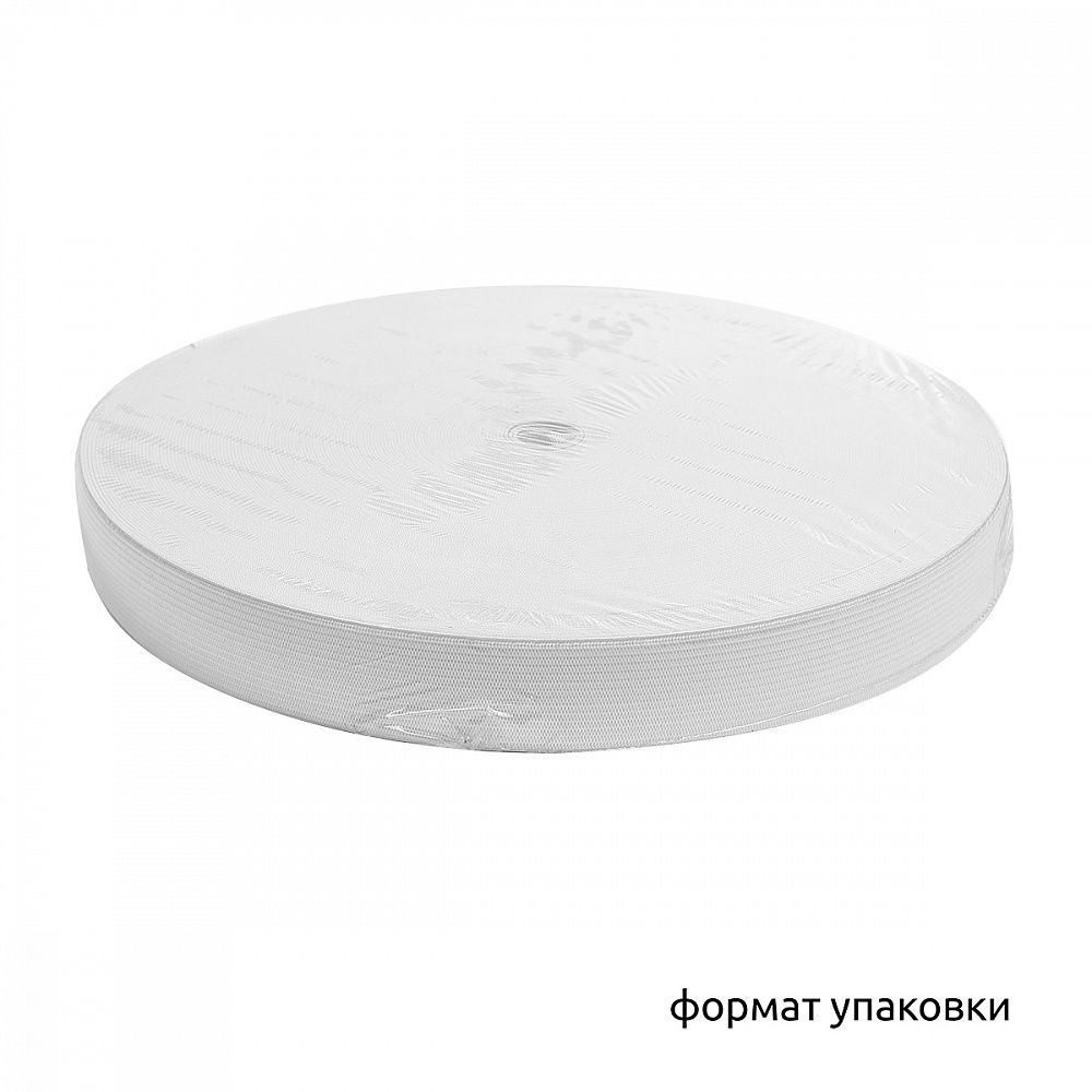 Резинка вязаная 25.0 мм / 40 метров, стандартная 3.9-4.3 г/п.м., белый