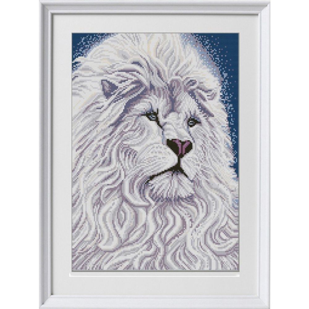 Рисунок для вышивания бисером Конек, 1302 Белый лев 29х39 см