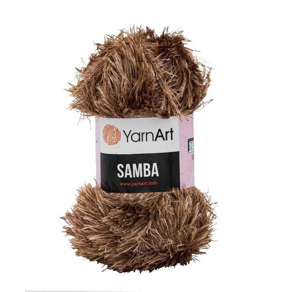 Пряжа YarnArt (ЯрнАрт) Samba, травка / уп.5 мот. по 100 г, 150м, 199 коричневый