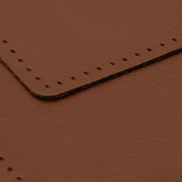 Заплатки пришивные из кожи, прямоугольник 8х12,7см с перфорацией, 2 шт, 100% кожа, 02 светло-коричневый, 9123