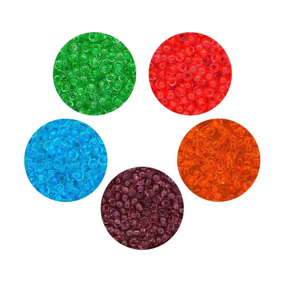Набор бисера Preciosa 069, 5 цветов по 20 гр, № 10/0 (2.3 мм), диаметр 2,3 мм, 100 гр