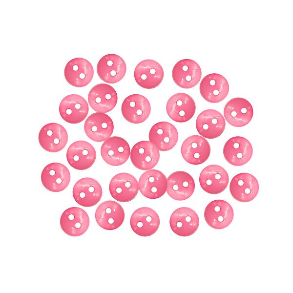 Украшения декоративные пуговицы Мини 2 прокола, 6мм, 50 шт ± 2 шт пластик, цв.розовый