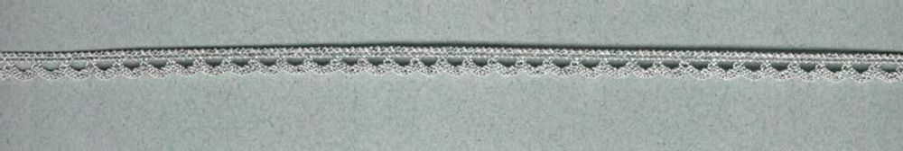 Кружево вязаное (тесьма) 07 мм, серебристый люрекс, 30 метров, IEMESA
