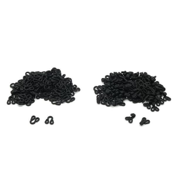 Крючки пришивные в оплетке 10х25 мм, цв.черный, 100 шт