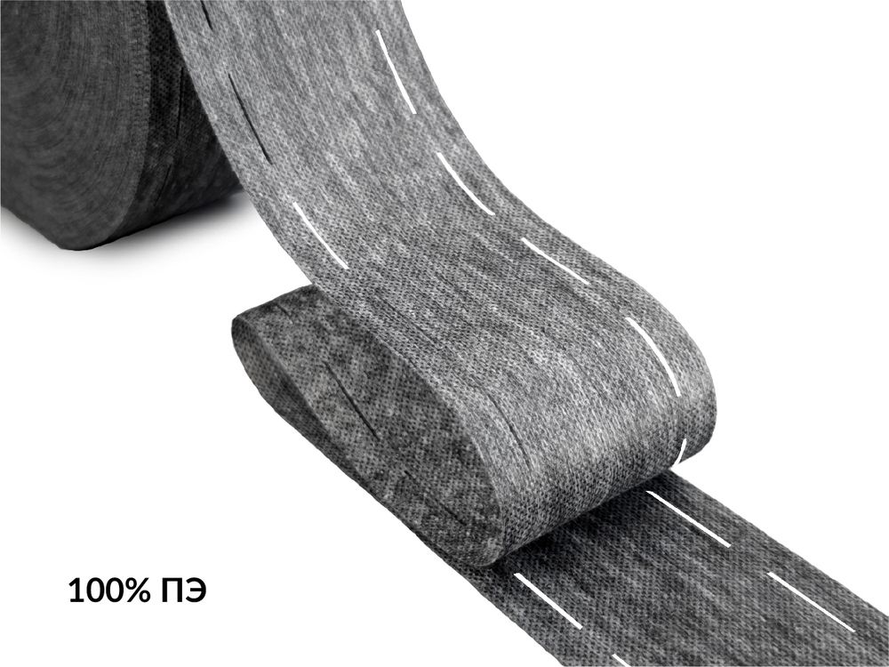 Лента корсажная клеевая перфорированная 60.0 мм / 200 метров, 50 г/м², цв. серый, 20150 9/1/40/1/9, БрючникоФФ