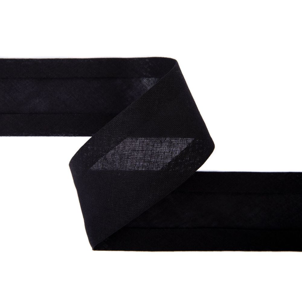 Косая бейка хлопковая 40 мм / 5 шт по 5.4 метра, _черный(080/081), Gamma GK-40C