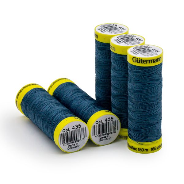 Нитки для трикотажа Gutermann Maraflex, 150м, 435 зелено-синий, 5 катушек