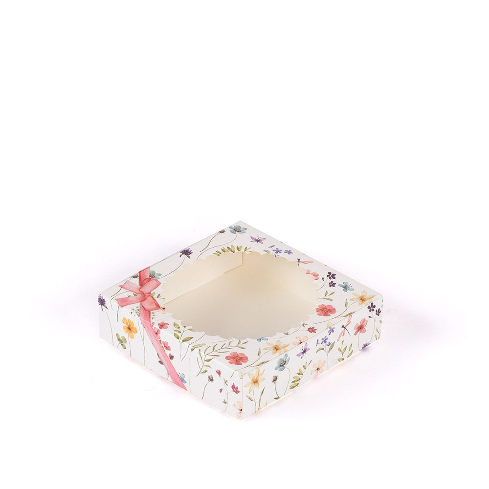 Коробка для печенья 11.5х11.5х3 см, №1 Полевые цветы, S-Chief, CBC-024