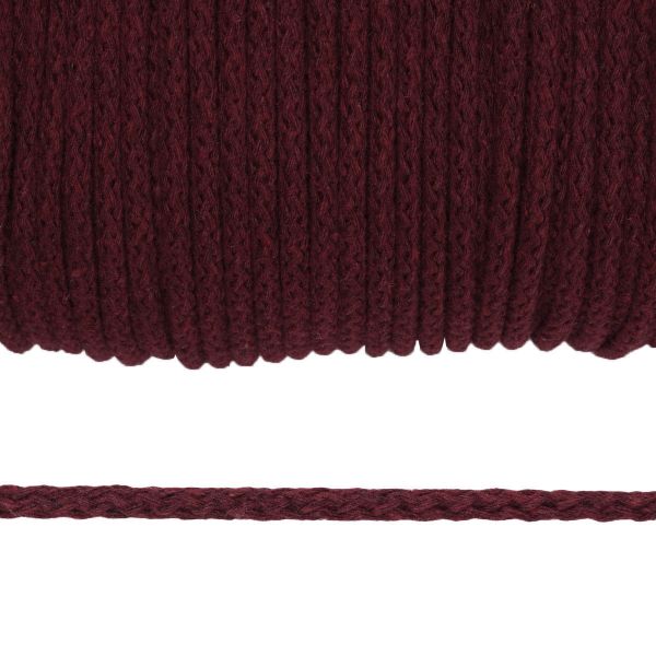 Шнур круглый х/б ⌀5.0 мм / 100 метров, 06 бордо