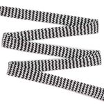 Шнур плоский плетеный х/б ⌀15.0 мм / 75 метров, чер/бел зигзаг, 07-4300/01(02/04)