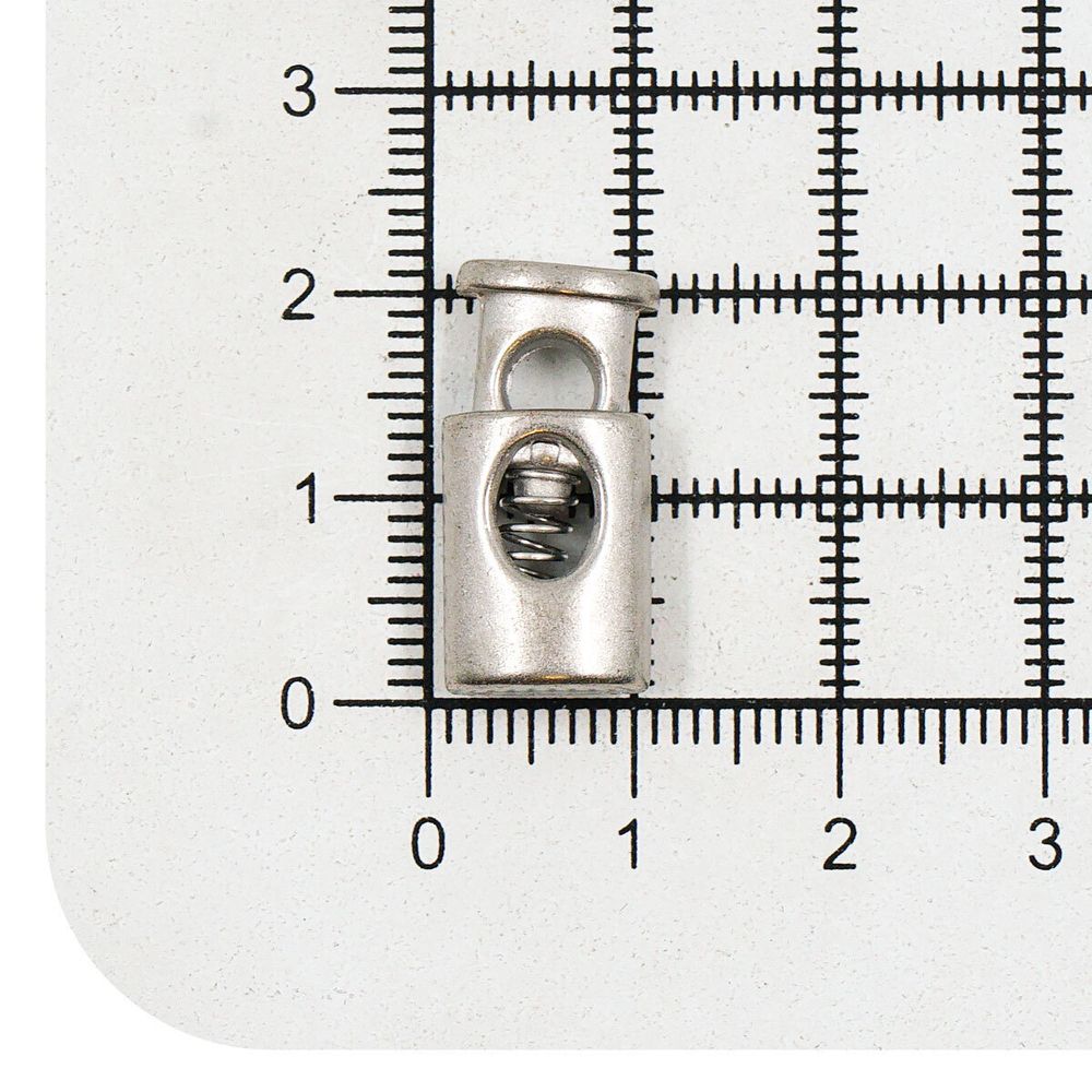 Фиксатор (зажим) для шнура металл 1 отв., 20х10 мм, (in ⌀4.5 мм), цв.никель, 10 шт