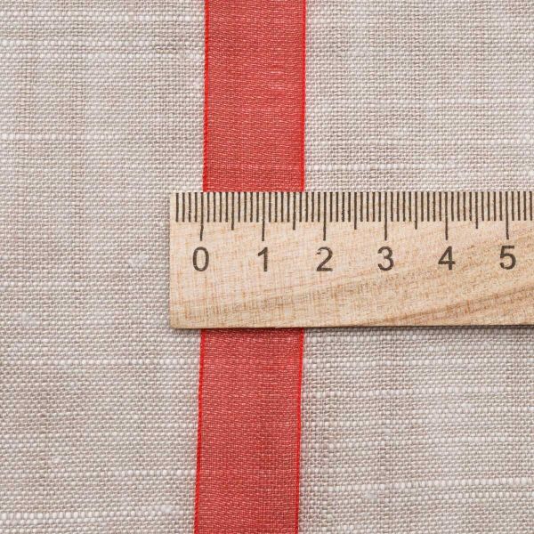 Лента капроновая (органза) 15.0 мм / 22.86±1 метра, 26 красный