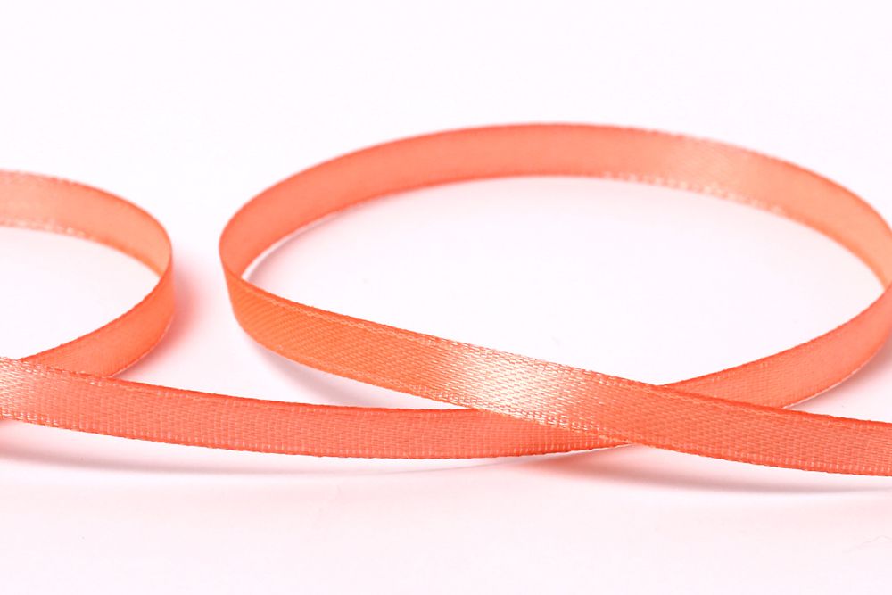 Лента атласная 1-сторонняя 6.0 мм / 33±2 метра, 125 красно-оранжевый, Gamma