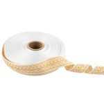 Лента (тесьма) жаккардовая 24.0 мм / 25 метров, Орнамент для северных народов, рис 7527 белый/бежевый (№7), Gamma С3772