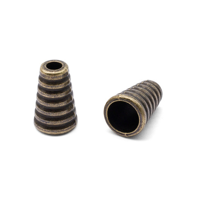 Наконечник для шнура металл колокол 15 мм (латунь), 20 шт, S090873