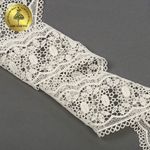 Кружево гипюр (плетёное) 80 мм, матовая нить TBY.0618, цв.F102 молочный уп.13.71м, Kruzhevo
