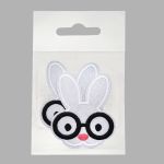 Термоаппликация Зайка в очках 70х85мм (White (белый)), 2 шт, LA525
