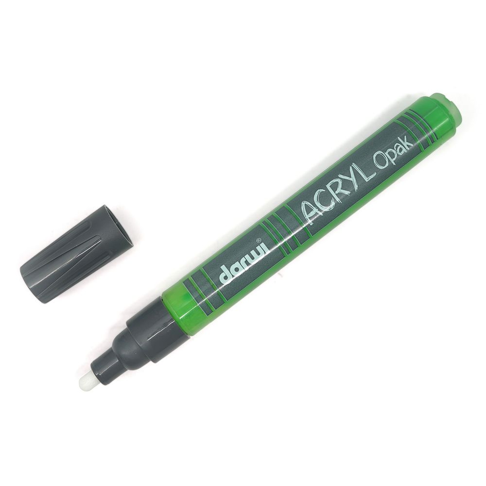 Маркер акриловый Darwi OPAK, 3мм (укрывистый) (612 зеленый прочный) DA0220013