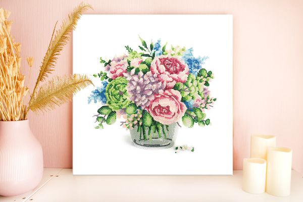 Алмазная (кристальная) мозаика Фрея, Нежный букет, 40х30 см