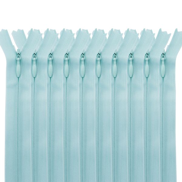 Молния потайная (скрытая) Т3 (3 мм) 1 зам., н/раз., 20 см, св.голубой, 31227 / 20, 10 шт