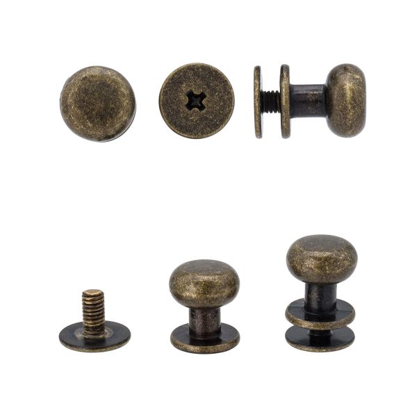 Винт кобурный металл 9х4х4х6 мм, 10 шт, антик, 1673