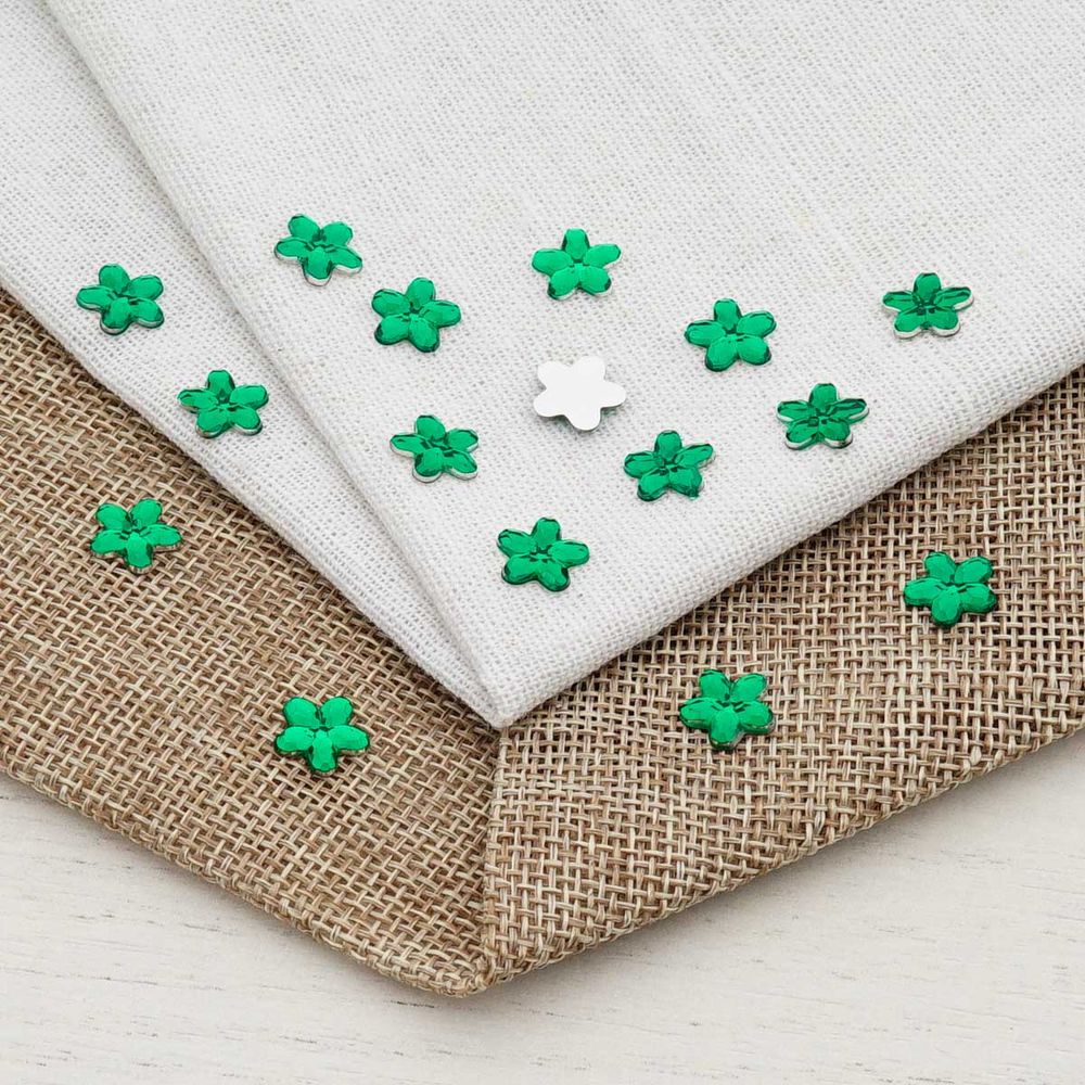 Кабошон декор подарков Цветы 10 мм, 15 шт, темно-зеленый, Dress it up