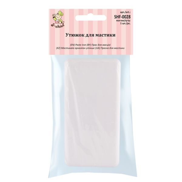 Утюжок для мастики 16х8х2.5 см, 1 шт, прямоугольный с ручкой, S-Chief SHF-0028