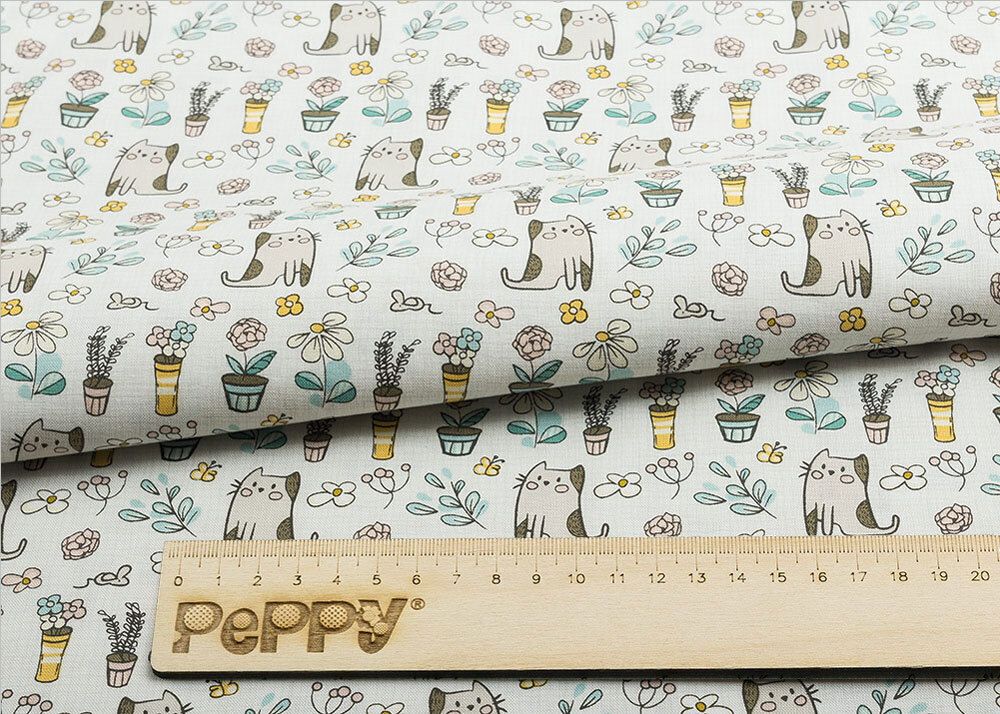 Ткань для пэчворка Peppy Мартовская песня, отрез 50х55 см, 146 г/м², МП-06 серый, Peppy